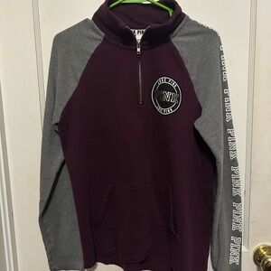 Y2K Victoria's Secret PINK Zip-Up in Burgundy and Gray